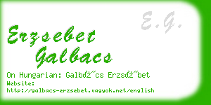 erzsebet galbacs business card